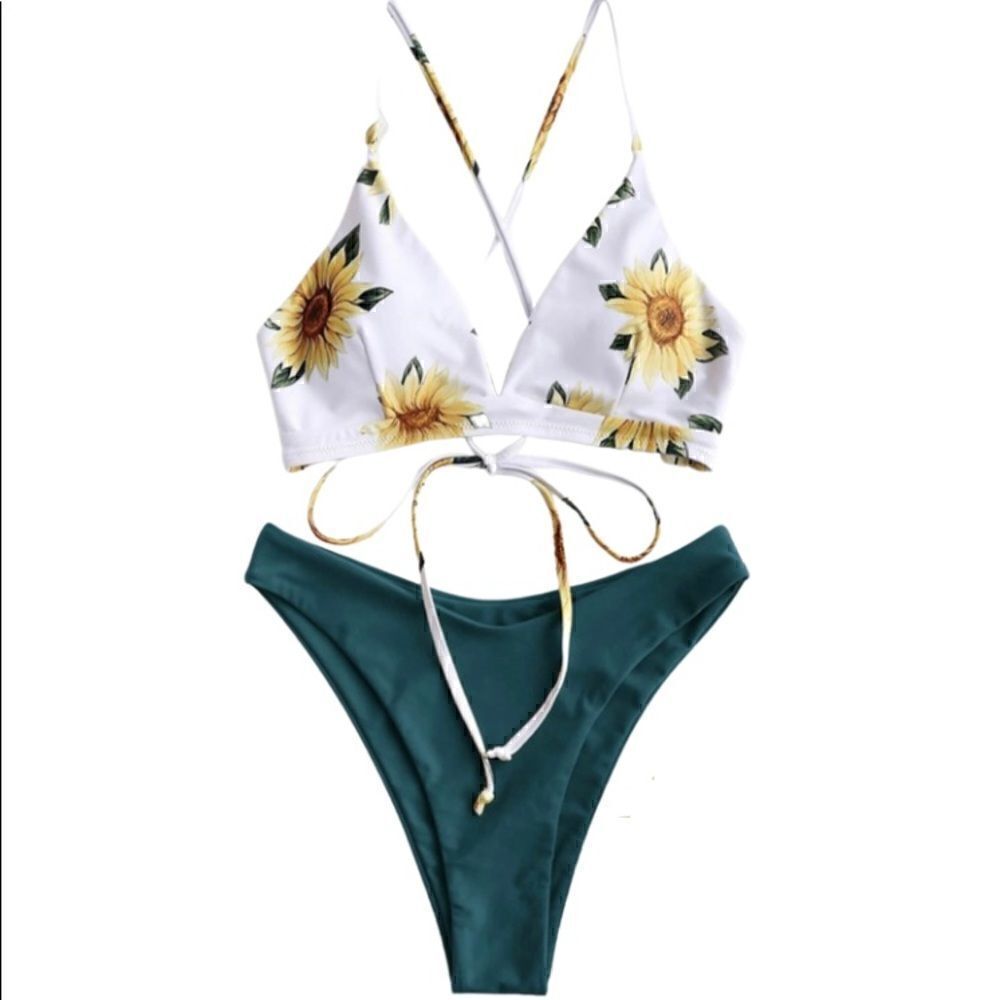 1. Brazilian cut Sunflower bikini
